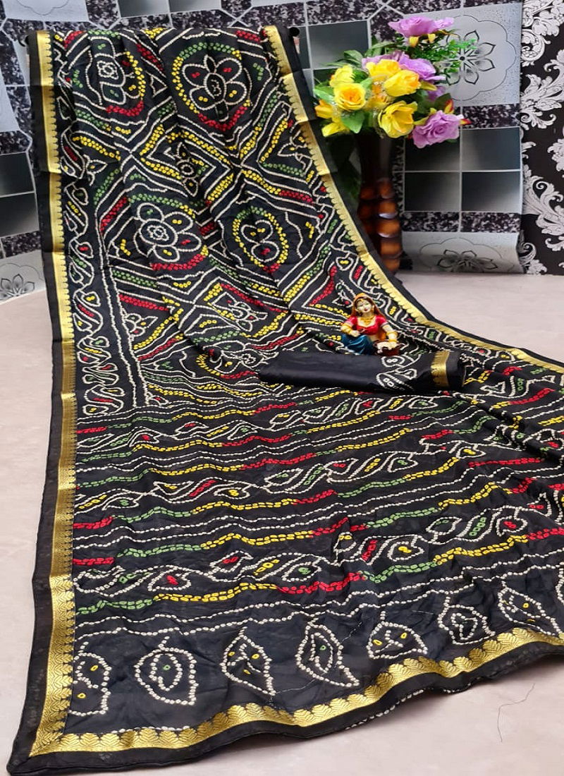 Mahek 24 Latest Designer Regular Wear Heavy Bandhani Printed Chiffon Saree Collection